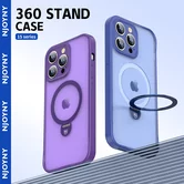 Чехол iPhone 15 Njoyny Stand MagSafe (синий)