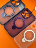 Чехол iPhone 15 Njoyny Stand MagSafe (синий)
