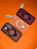 Чехол iPhone 15 Njoyny Stand MagSafe (синий)