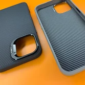 Чехол iPhone 15 Pro Njoyny Soft Fiber (черный)