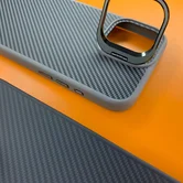 Чехол iPhone 15 Pro Max Njoyny Soft Fiber (серый)