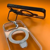Чехол iPhone 16 Njoyny Ring Stand Clear (черный)