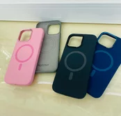 Чехол iPhone 16 Pro Njoyny Metal Silicone (синий)
