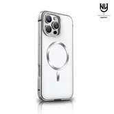 Чехол iPhone 15 Pro Njoyny Metall MagSafe (белый)
