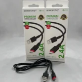 Кабель Borofone BX110 microUSB - USB черный, 2,4A, 1м